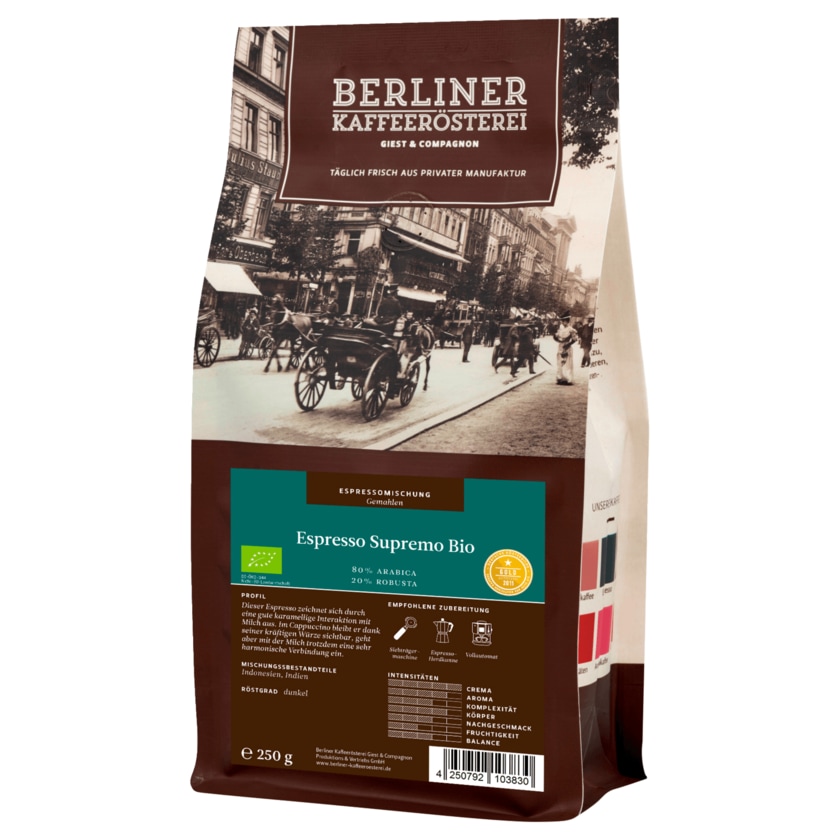 Berliner Espresso Supremo Bio gemahlen 250g